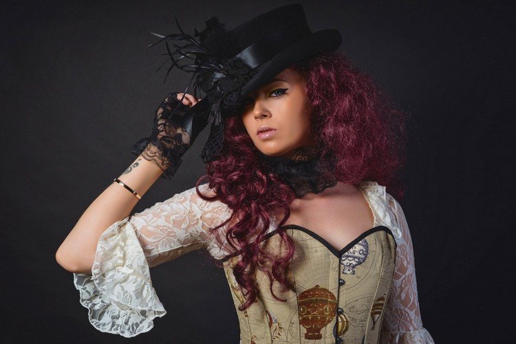 acessórios de maquiagem de roupas femininas steampunk