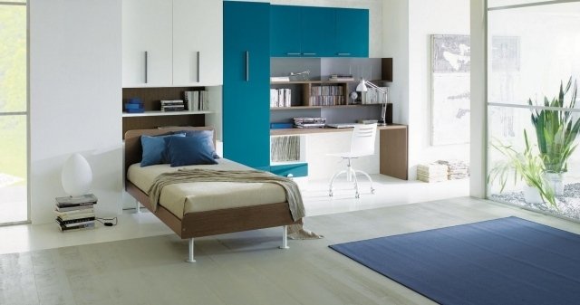 quarto para meninos paleta de cores azul branco