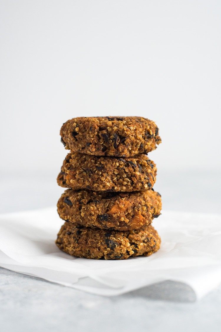 hambúrguer de batata doce patty quinoa feijão preto