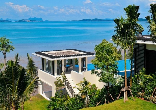 villa exótica na praia arquitetura phuket tailândia