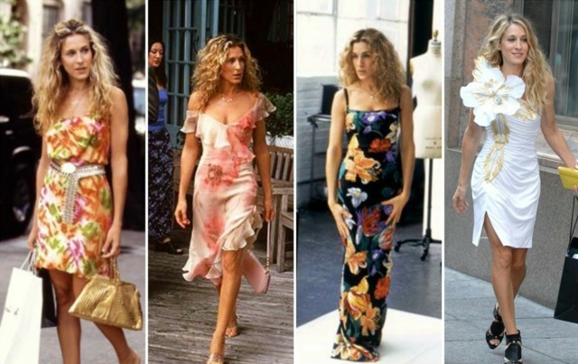 diferente-floral-padrão-vestido-longo-vestido-curto